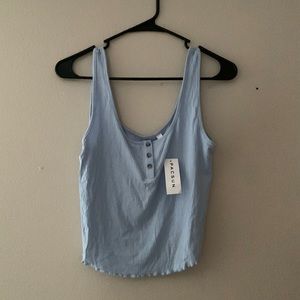 Brand New with Tags - Pacsun Light Blue ribbed crop top
